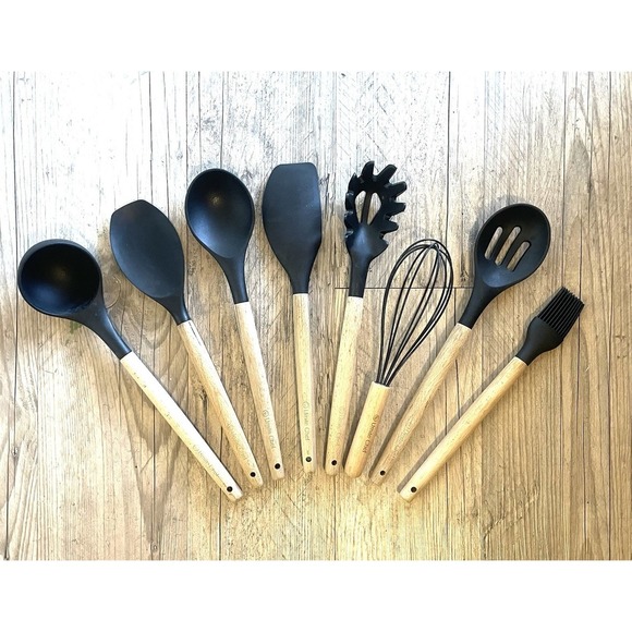 KitchenAid Other - Wooden Silicone Kitchen Utensil Set 8 Piece Set by Ultimate Chef‎